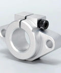 STK 40 mm Aluminum Alloy Bracket Guide Shaft Supports With Flanged Slit Strut Clamps and Tube Clamp Connectors, side view