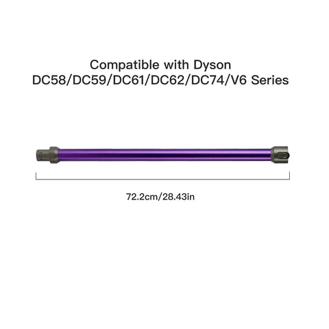 Dyson V6 Quick Release Extension Wand Replacement Accessory Compatible With DC58 DC59 DC61 DC62 DC74 Models, shown with length