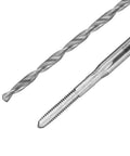Close-up of Tap And Drill Bit Set with 2-56 UNC taps and 1.8mm drills, HSS 6542 high speed steel, for durable clean threads
