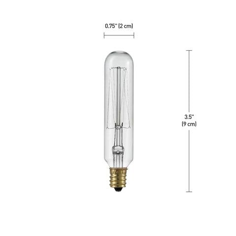 Vintage Edison Mini Tube 40W Clear Glass Dimmable Incandescent Bulb E12 Base 4 Pack 210 Lumens Old School Glow For Bedroom Office