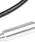 Big League Air Scribe Engraving Pen With Rolling Throttle And 13500 Blows Per Minute For Quick Marking On Metal Glass And Stone Featuring Lightweight Ergonomic Build And Solid One Eighth Inch Hex Shank For Straight Shooting Job Work air hose connector with aluminum body and black rubber hose.