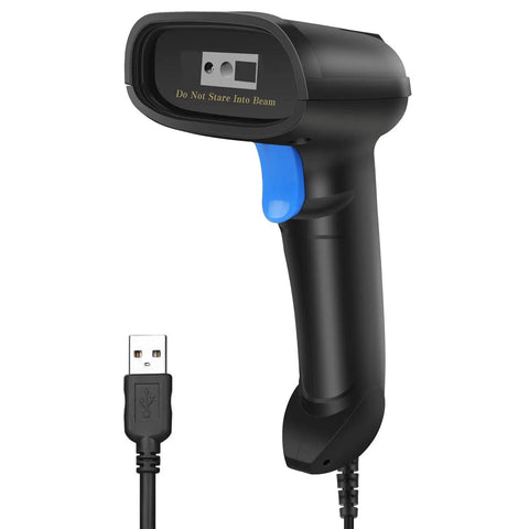 Handheld 1D 2D USB Barcode Scanner with Long Cable for POS and Mobile Payments Reads QR Codes PDF417 and Data Matrix