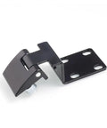 Industrial Cabinet Door Hinge Hardware Kit For Durable Cabinets And Shop Gear, single black heavy-duty steel hinge in close-up.