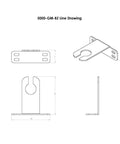 Line drawing of Gutter Mount For Landscape Lighting Fixtures Bronze Or Black Aluminum Heavy Duty Clip 5000-GM-BZ