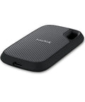 2TB Extreme Portable SSD For Crazy Fast Transfers And Backups On iPhone iPad And MacBook External Solid State Drive Up To 1000 MB Per Second Read And 950 MB Per Second Write Renewed, gray and black angled view
