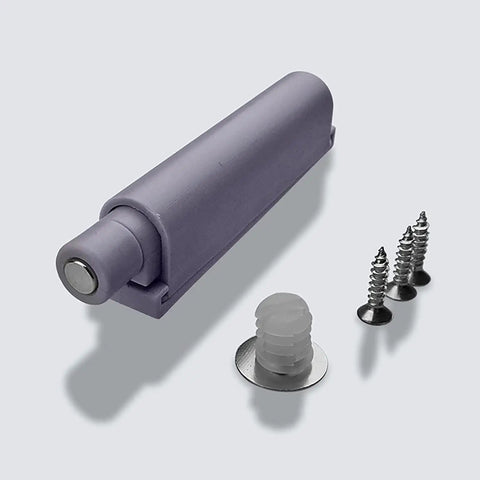 Pro Grade Heavy Duty Stainless Steel Magnetic Push Latch Soft Close Drawer Closer with screws for easy installation.