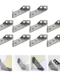 Heavy Duty Stainless Steel Trapezoid Angle Brackets 10 Pack With Pre Drilled Countersunk Holes Silver Corner Braces And Shelf Supports