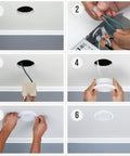 Installation process of 4 Pack 4-Inch Gimbal LED Recessed Downlights 2700K-6000K Color Temperature Adjustable Dimmable.