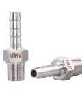 Stainless Steel 1/4 Inch Hose Barb To 1/8 Inch NPT Male Pipe Fitting Pack Of 2 For Home Brew And DIY Plumbing 304 Stainless 150 PSI Max