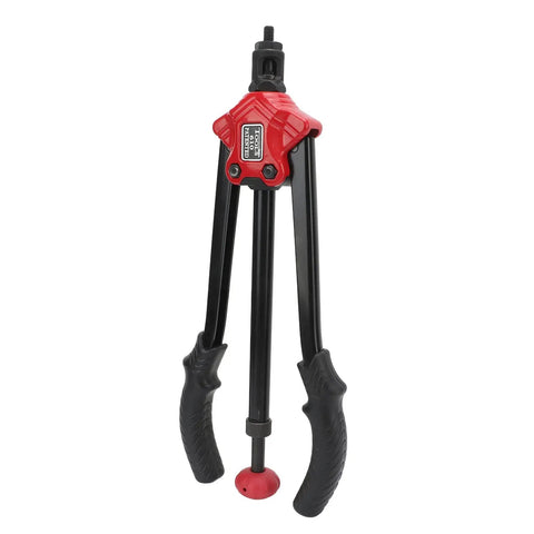 Pro Grade Rivet Nut Setter Kit Hand Blind Riveter Tool With Six Mandrels For Metal Wood Plastic Sheets Furniture Panels And Bike Accessories Durable All Metal Construction Rust Resistant Easy Operation, red handled hand riveter tool