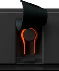 Close-up of the bottom of a Compact Sixty Percent Wireless Mechanical Gaming Keyboard showing magnetic switch with glow.