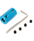Six Pack 6mm To 8mm Aluminum Shaft Coupler Rigid Coupling Motor Joint Connector For Cars Boats Planes And 3D Printers DIY Projects High Precision Lightweight CNC Ready, blue aluminum with screws and wrench