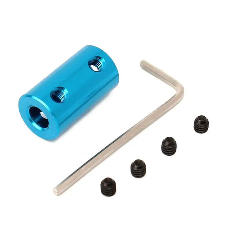 Six Pack 6mm To 8mm Aluminum Shaft Coupler Rigid Coupling Motor Joint Connector For Cars Boats Planes And 3D Printers DIY Projects High Precision Lightweight CNC Ready, blue aluminum with screws and wrench
