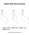 Illustration of Hidden Wall Mount Bracket L Shaped Steel Support for Floating Shelves, TV Consoles, and Cabinets, 13x3.3x1.6 inches