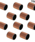 10 Pack Smooth Operator Sleeve Bearings 10mm Bore 12mm OD 15mm Length Oilless Bushings displayed in a group shot.