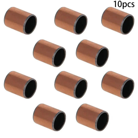 10 Pack Smooth Operator Sleeve Bearings 10mm Bore 12mm OD 15mm Length Oilless Bushings displayed in a group shot.