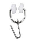 RV Curtain Carrier Hooks With Nylon Wheels And Metal Ring For I Beam Track Rod Smooth Gliding Curtain Rod Accessories No Fuss Easy Install 14 Or 20 Pack With Optional End Stops, metal hook close-up