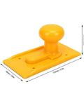 Heavy Duty Woodworking Push Block With Ergonomic Handle And Textured Grip ABS Plastic Go To Push Stick For Table Saws Planers And Routers Bright Yellow Safety Design, dimensions shown