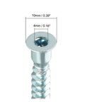 Close-up of 20Pcs Confirmat Screws Set 7x39 7x49 7x59 7x69mm Hex Socket Countersunk Wood Screws Zinc Plated with measurements
