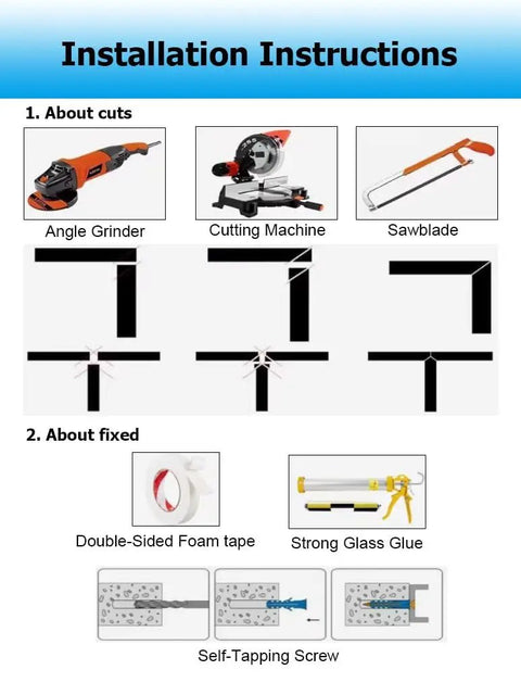 Installation instructions for sleek stainless steel cable management raceways and wire cord hideaway cover channels.