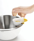3 In 1 Egg Separator with Raised Edge and Non Slip Grip for Easy Cracking No Mess Drips Keeps Shells Out of Batter Fits Any Bowl