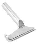 Side view of J-curved lathe tool rest, hardened steel with 1-inch post, compatible with 25mm lathe holders