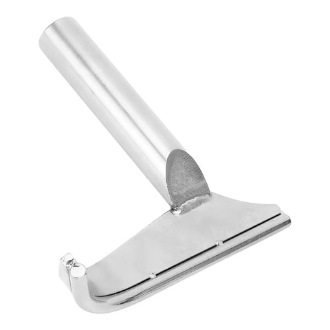 Side view of J-curved lathe tool rest, hardened steel with 1-inch post, compatible with 25mm lathe holders