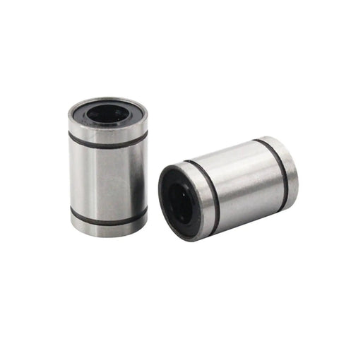 Pro Grade CNC Linear Bearing Kit LM3UU To LM20UU Bushing Set For 3D Printers And CNC Projects Easy Install High Load Capacity Smooth Motion Guide Rails Durable Aluminum Housings Versatile Size Range For Custom Builds For Makers And DIY Enthusiasts. Two LM linear bearings with aluminum housings for CNC and 3D printer rails