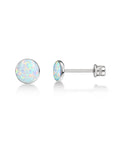 Solid Implant Grade Titanium Screw Back Earrings Made For Sensitive Skin With Hypoallergenic F136 Studs, featuring white opal stone.