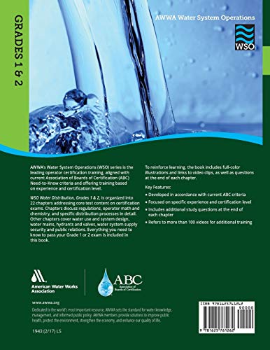 Book: Water System Operations (WSO) Water Distribution Grades I & II, Amazon; blue-green cover with water imagery