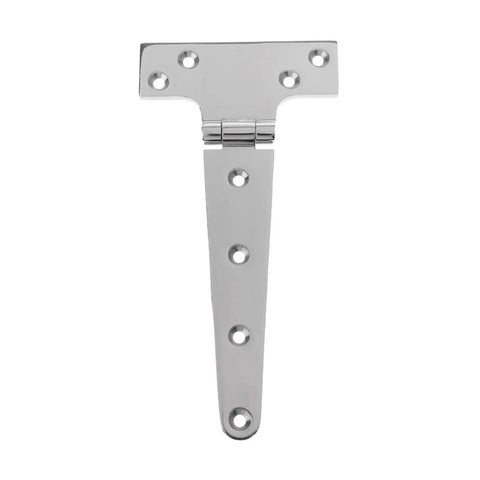 Single hinge from Six Piece Heavy Duty T Hinges Set For Marine Grade Use 316 Stainless Steel Triangular 8 Inch High Gloss Finish