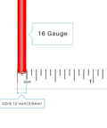 16 Gauge silicone wire measurement showing 0.12 inch diameter, part of Ultra Flexible 16 Gauge Silicone Wire Spool 500 Ft Black