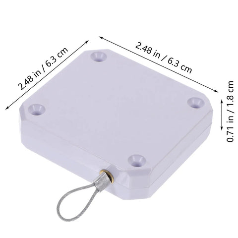 Compact unit of Automatic Sliding Door Closer With Soft Self Closing, Easy Install Kit, shown with dimensions and mounting loop.