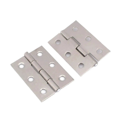 Rotating Concealed Hinges For Doors And Cabinets, 10 Pack Stainless Steel, Easy Install, shown flat with mounting holes visible.