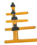 Heavy Duty 4 Piece Drill Press Chuck Key Replacement Set With Ergonomic Non Slip Rubber Handles For 10mm 13mm 16mm 20mm Electric Drill No Sweat Grip Setup in orange.