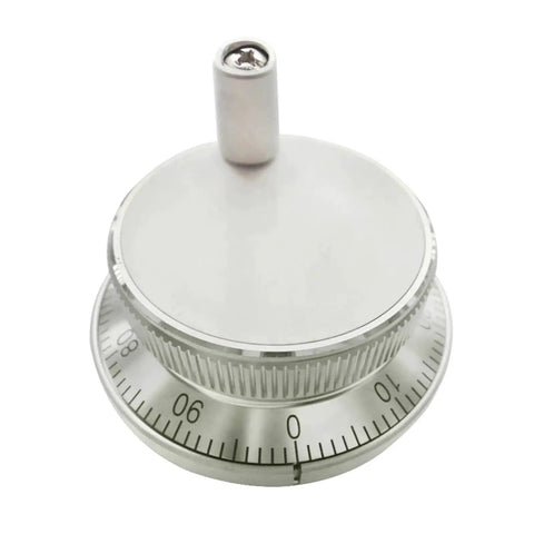 5V CNC Pulse Generator Handwheel Kit for CNC Machines, silver 60mm manual pulse generator with rotary encoder, top view
