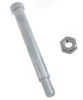 Steel bolt and nut from M10 Revolving Hand Wheel With Nuts And Threaded Handle Set 2Pcs For Trailer Crank Ergonomic Non Slip Conical Handle.