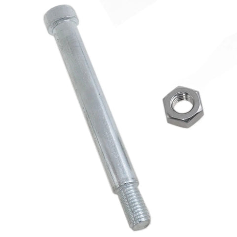 Steel bolt and nut from M10 Revolving Hand Wheel With Nuts And Threaded Handle Set 2Pcs For Trailer Crank Ergonomic Non Slip Conical Handle.