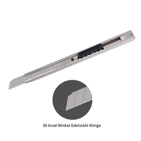 Retractable 9mm utility knife with blades, part of Vinyl Wrap Tool Kit For Car Wrapping And Window Tinting, showing sharp edge detail.