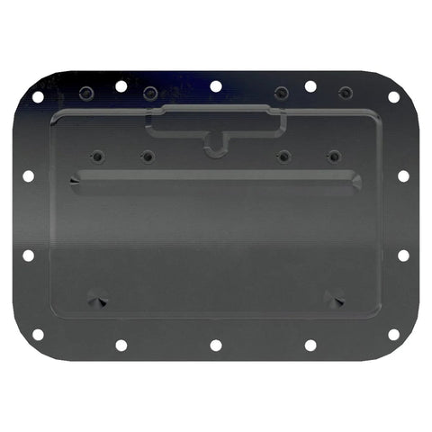 Four Pack Large Spring Loaded Recessed Steel Handles With Black Powder Coat And Padded Rubber Grip For Case Chest Box Cabinet And Speaker Enclosures, 7 Inch Wide By 5 Inch High By 0.71 Inch Deep, 16 Gauge Steel, Three Quarter Inch Bail Stops At Ninety.