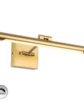 Dimmable LED Picture Light With Swing Arm, 16.5 Inch Dope Brass Finish Wall Lamp, 7W 50W Eqv, Hardwired, Warm White 3000K, CRI80+