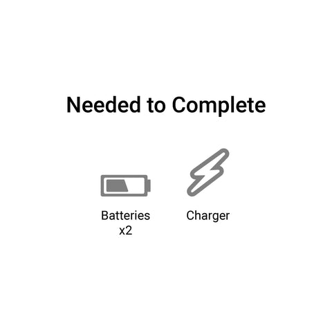 Icons showing batteries and charger needed for Sonicwake RC Boat 48 Inch Self Righting Brushless 8S Ready To Run With Spektrum Smart Electronics SSL