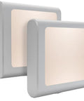Plug In LED Night Light With Auto Dusk To Dawn Sensor And Stepless Brightness Adjustment From 0 To 15 Lumens Warm White Glow 2 Pack