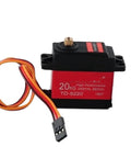 Four Pack Td8220 Digital Servo With Beefy Metal Gearing And Rock Solid Twenty Kilogram Torque For Seamless Steering Control Along With Flawless One Eighty Degree Sweep In Any Rcv Build Project, showing side view with wiring.