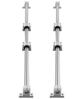 Pair of 1200mm steel linear rail guides with four SC20 carriages and mounting feet