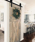 Decorative Interior Sliding Barn Door Hardware Spoke Wheel Kit For 72 Inch Doors In Oil Rubbed Bronze Includes All Mounting Hardware For Easy Installation Perfect For Rustic Gate Shed Or Stall Doors Adds Privacy And Style
