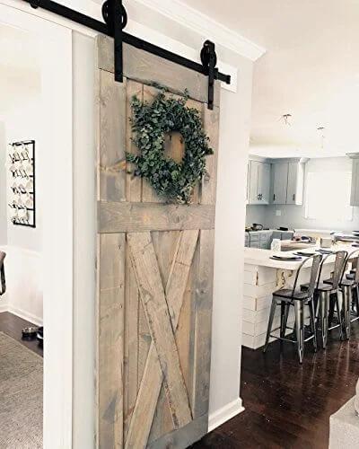 Decorative Interior Sliding Barn Door Hardware Spoke Wheel Kit For 72 Inch Doors In Oil Rubbed Bronze Includes All Mounting Hardware For Easy Installation Perfect For Rustic Gate Shed Or Stall Doors Adds Privacy And Style