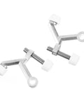 Two Pack Heavy Duty Zinc Alloy Door Stoppers For Home Hotel And Office Use With Maximum Grip And Firm Hold Wall Protectors Anti Collision