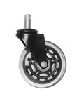 5pcs Inch Universal Wheel PU Metal Caster Smooth Silent black wheel with transparent edge, suitable for various furniture applications.