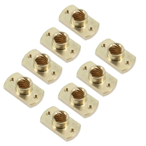 Six Pack Brass T8 Nut For 8mm Trapezoidal Lead Screw 2mm Pitch 8mm Lead Ender 3 CR10 Series Z Axis CNC 3D Printer Parts Easy Install Smooth Motion Durable